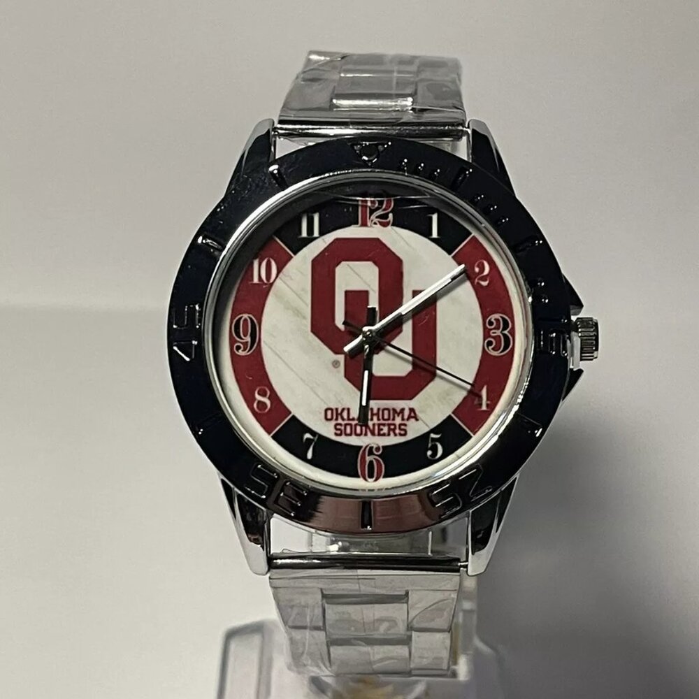 Oklahoma Sooners NCAA Team Logo Men's Stainless-Steel Watch NEW
